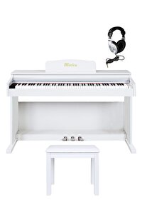 Midex PLX-190WH Dijital Piyano 88 Tuşlu Beyaz Çekiç Aksiyonlu Bluetooth lu (Kulaklık Tabure)