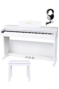 Midex PLX-190WH Dijital Piyano 88 Tuşlu Beyaz Çekiç Aksiyonlu Bluetooth lu (Kulaklık Tabure)