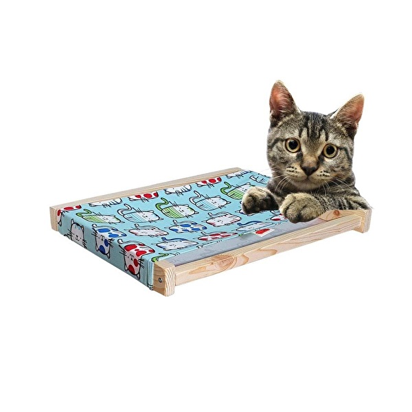 Barış Dizayn Doğal ahşap duvara monte kedi hamağı kedi yatağı kedi Barış Dizayn Doğal ahşap duvara monte kedi hamağı kedi yatağı kedi