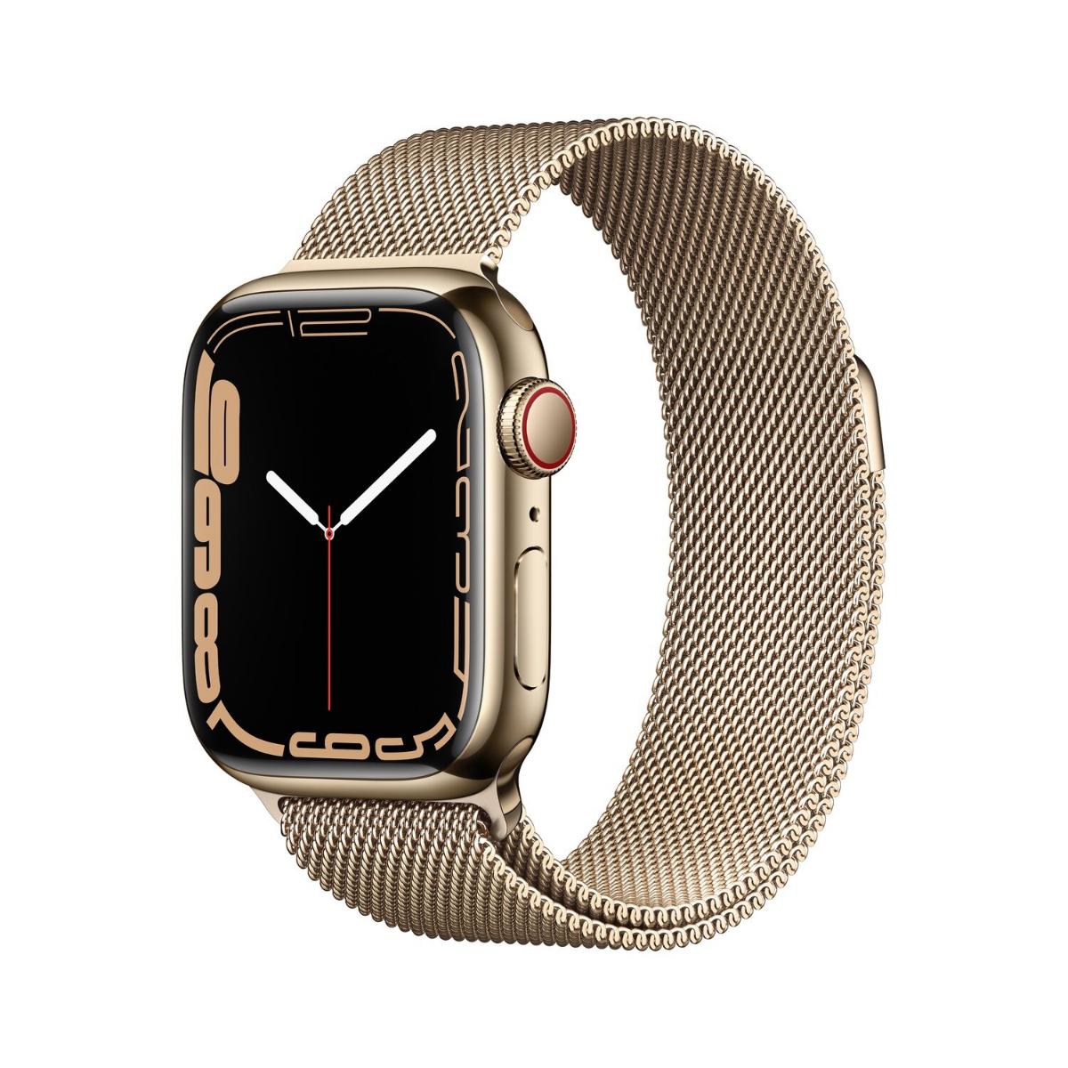Apple Watch 7 Gps + Cellular 41mm Gold Paslanmaz Çelik Kasa Gold Milano Loop