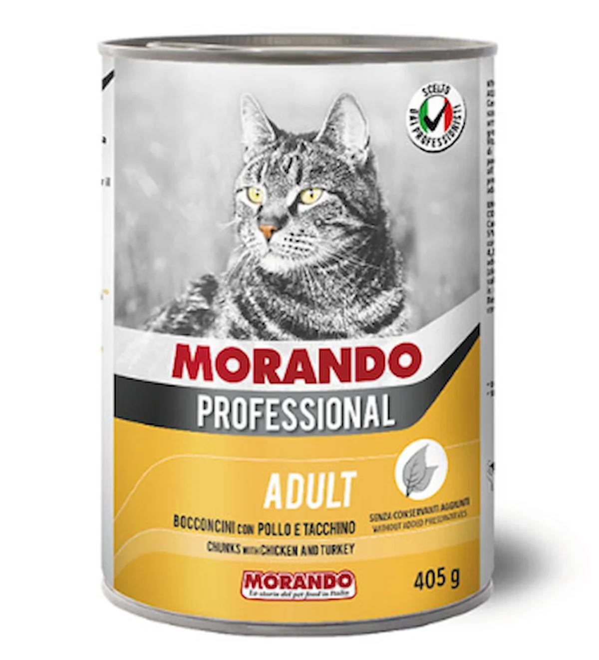 Morando Professional Tavuklu ve Hindili Yetişkin Kedi Konservesi 12 Adet 405 Gr 