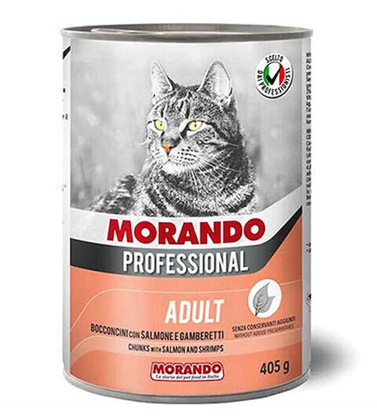 Morando Professional Somonlu ve Karidesli Yetişkin Kedi Konservesi 6 Adet 405 Gr 