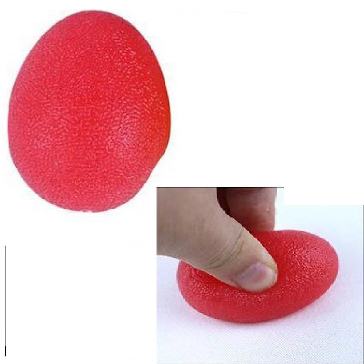 EVOSED Yumurta Top -  Silikon El Egzersiz Topu Kırmızı - Orta Sert