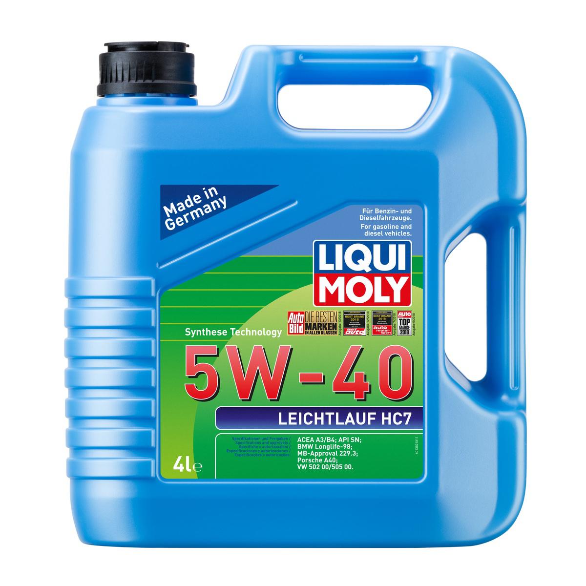 Liqui Moly Leichtlauf Hc7 5W-40 Sentetik 4 lt Benzin-Dizel Motor Yağı ...