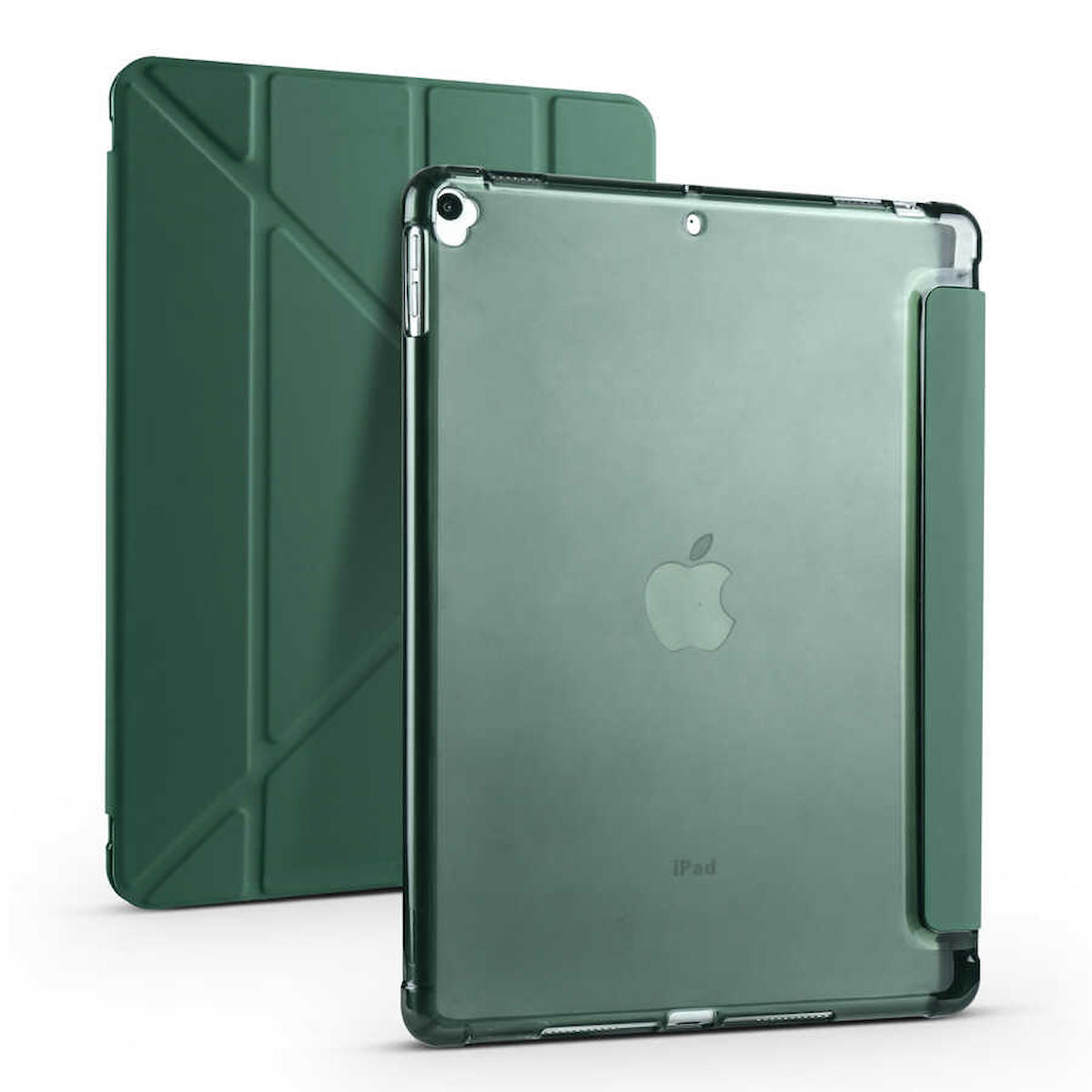 Apple iPad 10.2 (8.Nesil-9.Nesil) Uyumlu Kalemlikli Premium Standlı Katlanabilir Uyku Modu Özellikli Tablet Kılıfı