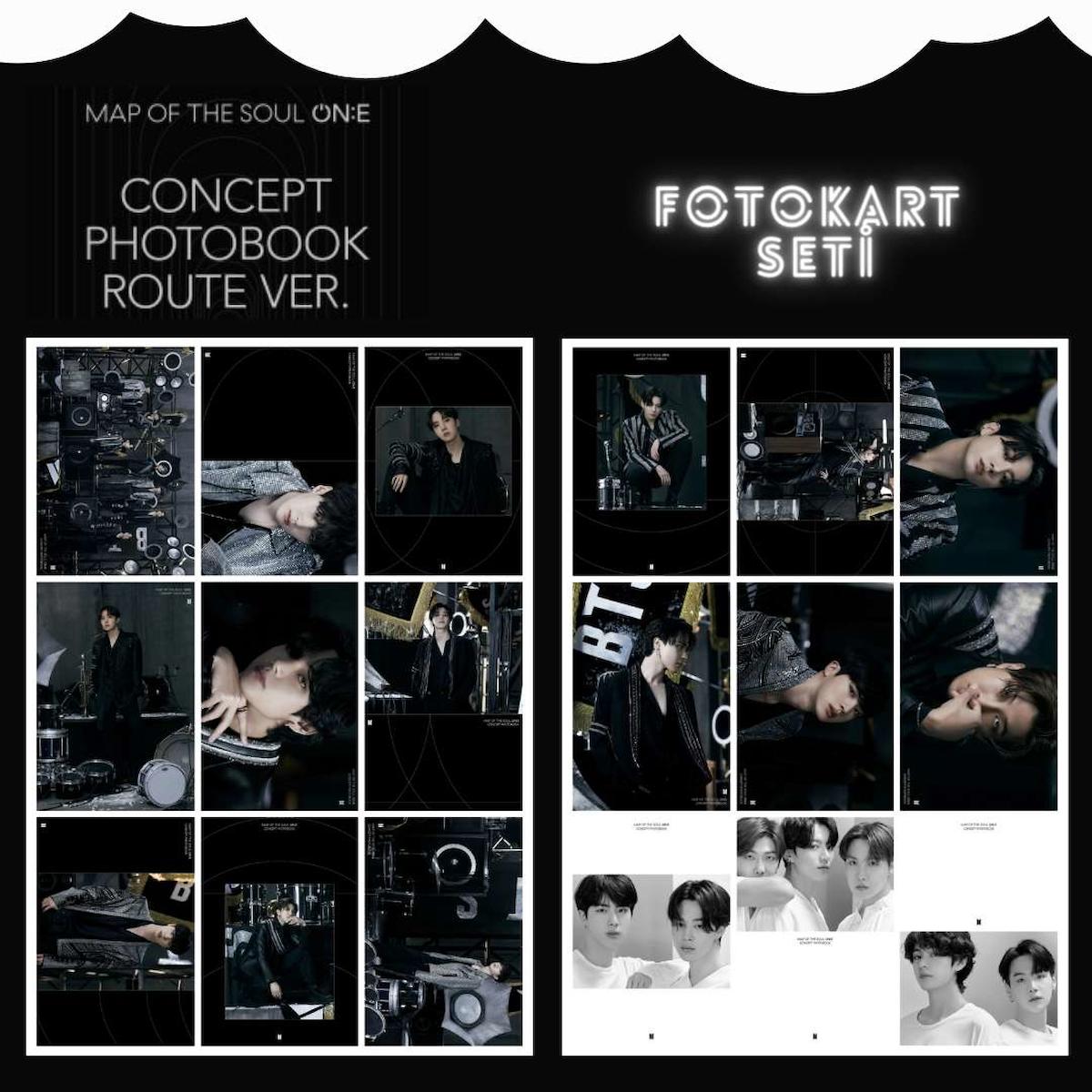 BTS '' Map Of The Soul : ON:E Photobook '' Fotokart Seti - Route Ver.