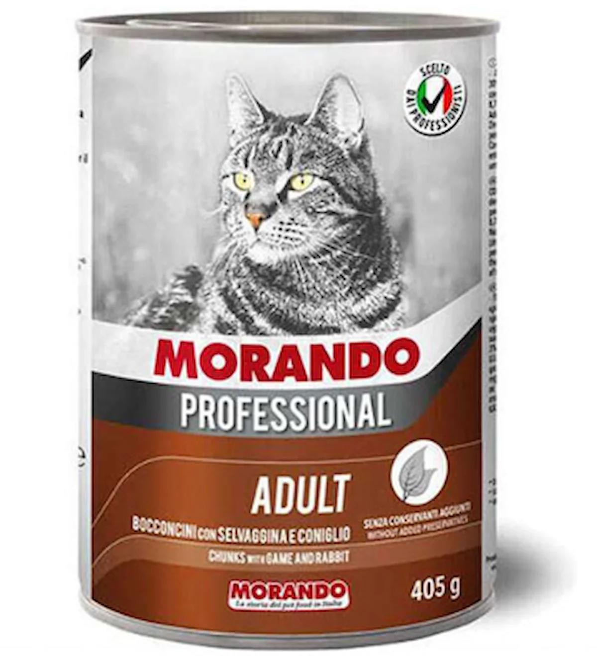 Morando Professional Av Hayvanlı ve Tavşanlı Yetişkin Kedi Konservesi 405 Gr 