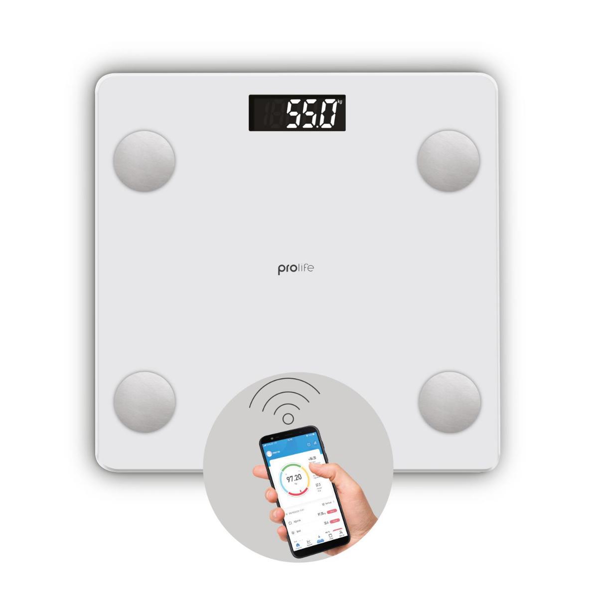 Polosmart PSC12 Prolife Yağ Ölçer Akıllı Bluetooth Tartı Baskül Beyaz