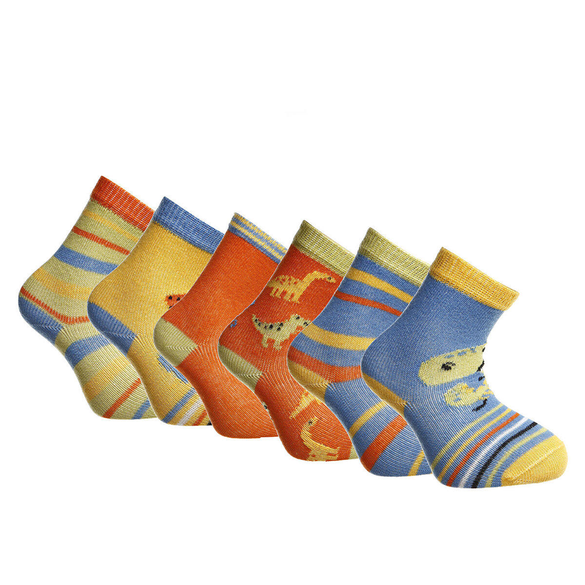 Albio 6lı Soket Çorap Dinazor Desenli
