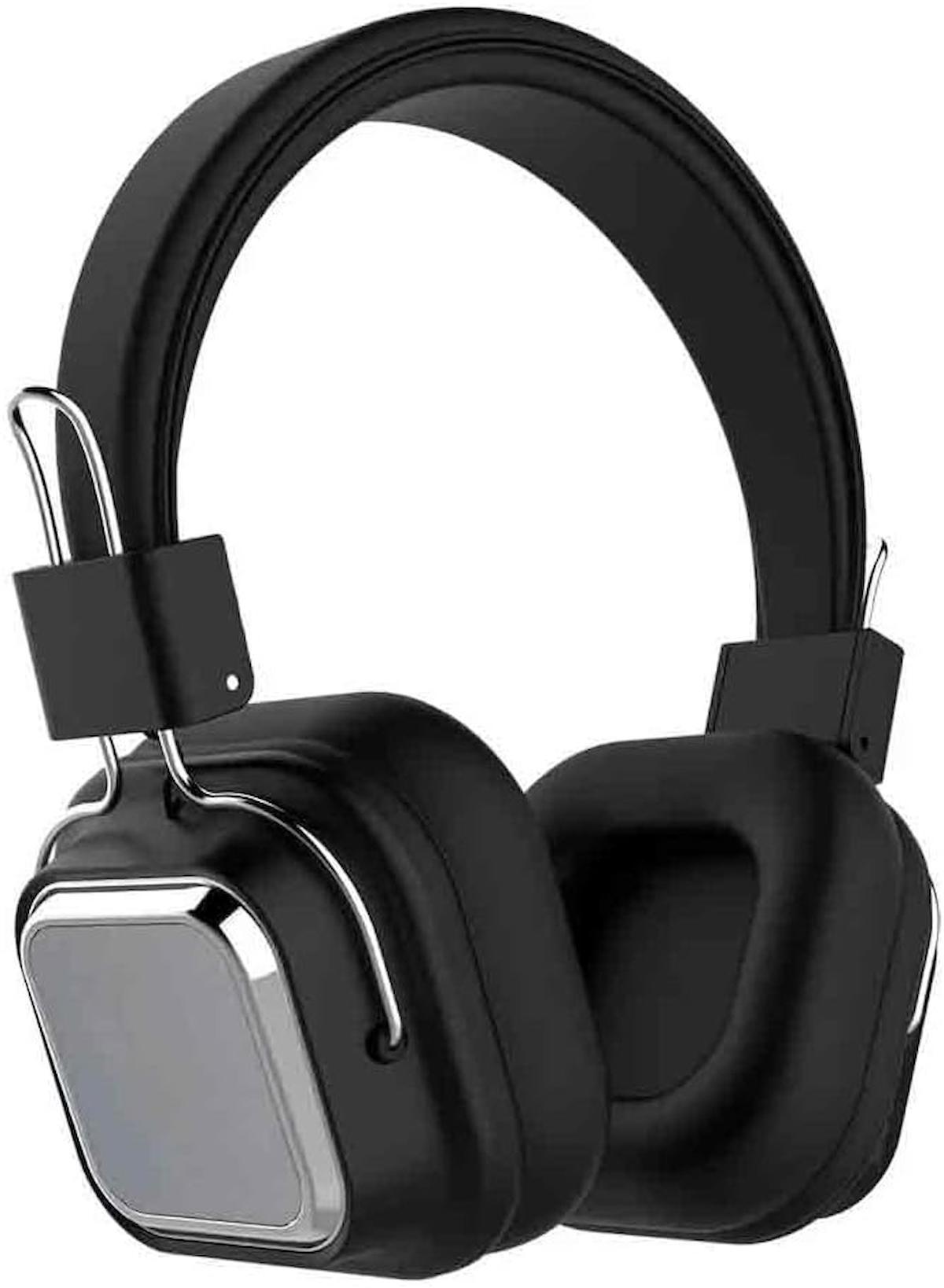 Mikrofonlu Bluetooth 5.0 Kablosuz Kulak Üstü Kulaklık Gürültü Engelleme Özelliği Sporda Doğada Evde Rahat Kullanım Siyah Renk F1003