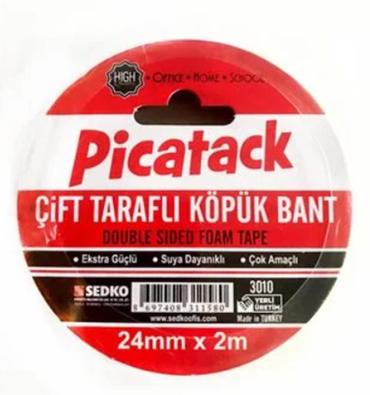 Picatack Çift Taraflı Köpük Bant 24Mmx2M - 2 adet