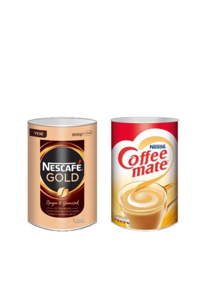 Nescafe Gold Klasik Sade 900 gr Teneke + Nestle Coffee Mate 2 kg