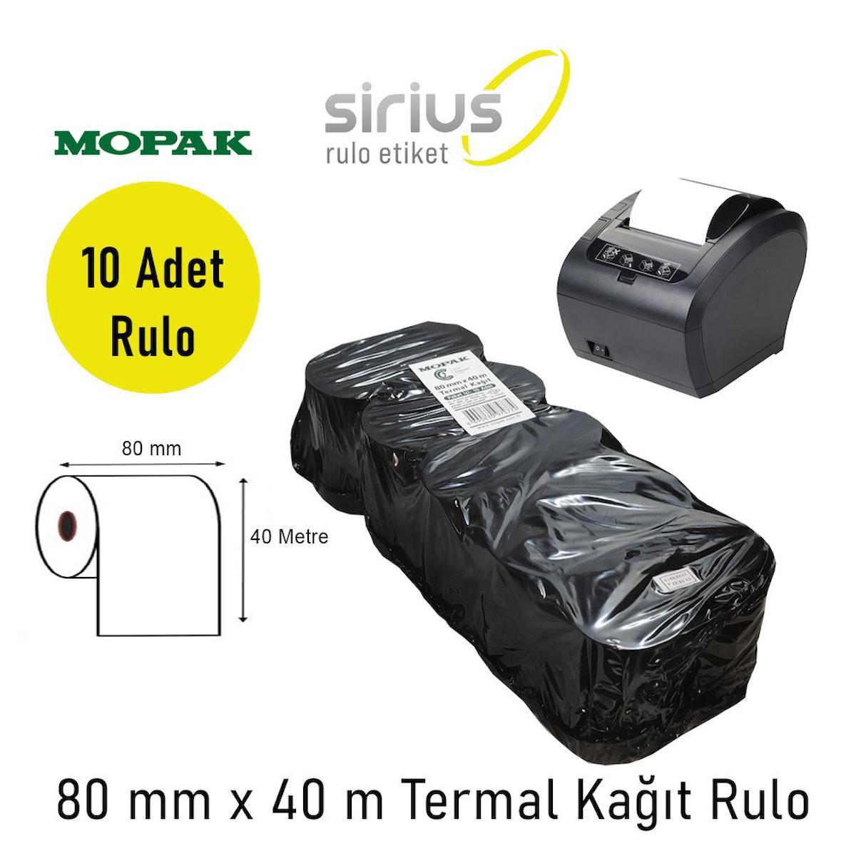 Mopak 80X40 Termal Rulo Adisyon Rulosu Yazarkasa Pos Fiş Bilgi 80*40 ...