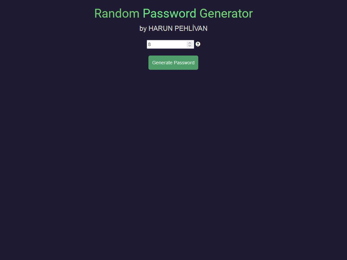 Random Password Generator