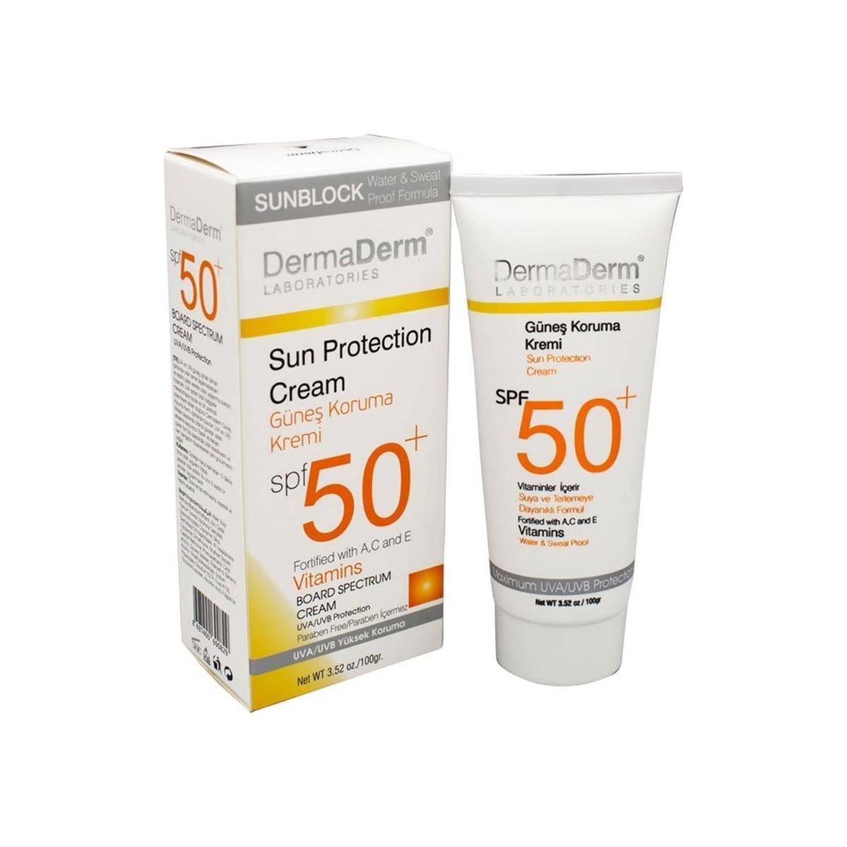 Dermaderm Güneş Kremi 50+ Faktör Tüm Cilt Tipleri İçin Renksiz Güneş ...
