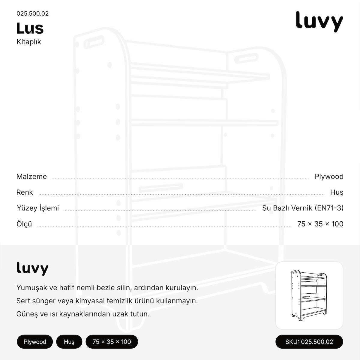 Luvy Kids Furniture Lus Kitaplık Etiket