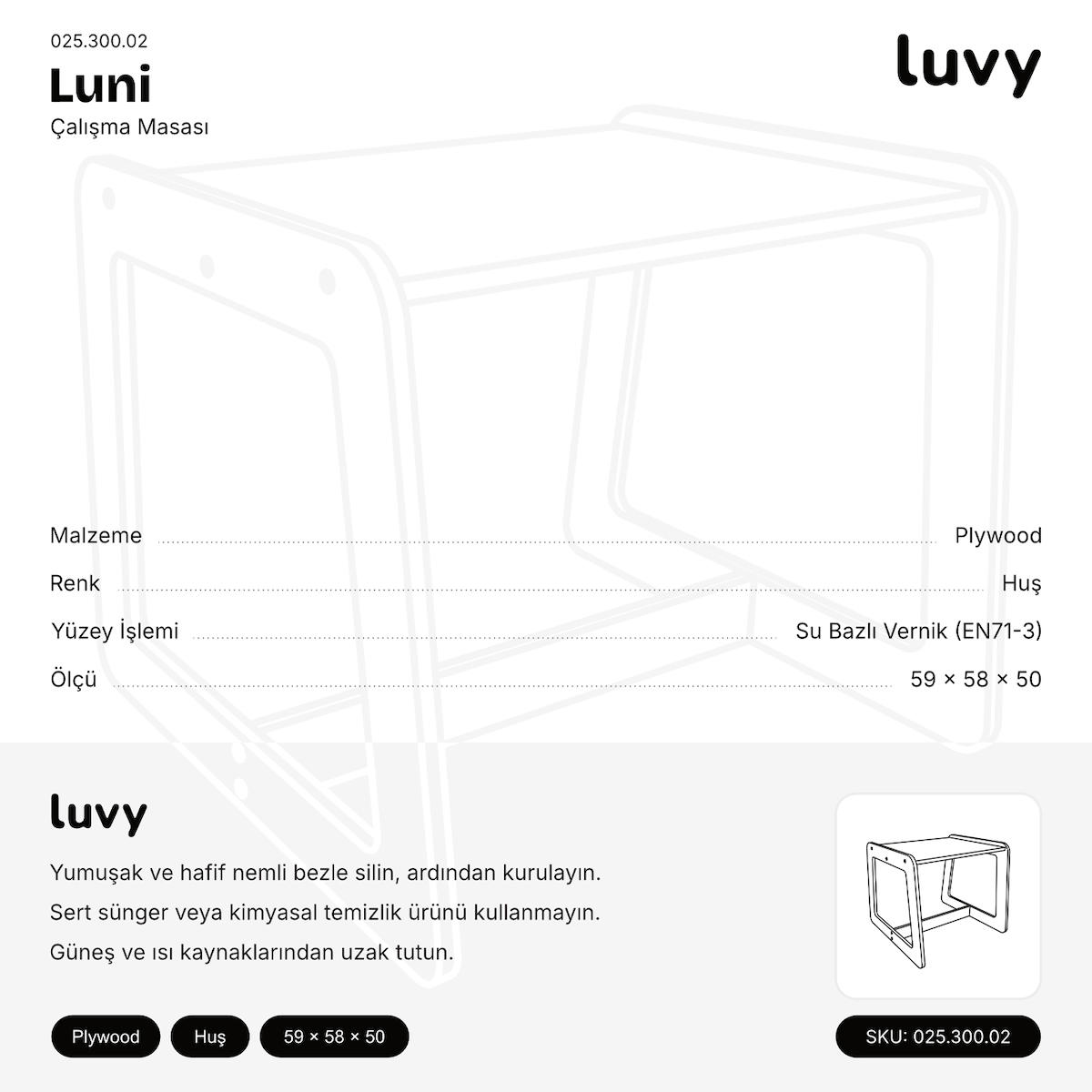 Luvy Kids Luni Çalışam Masası Etiket