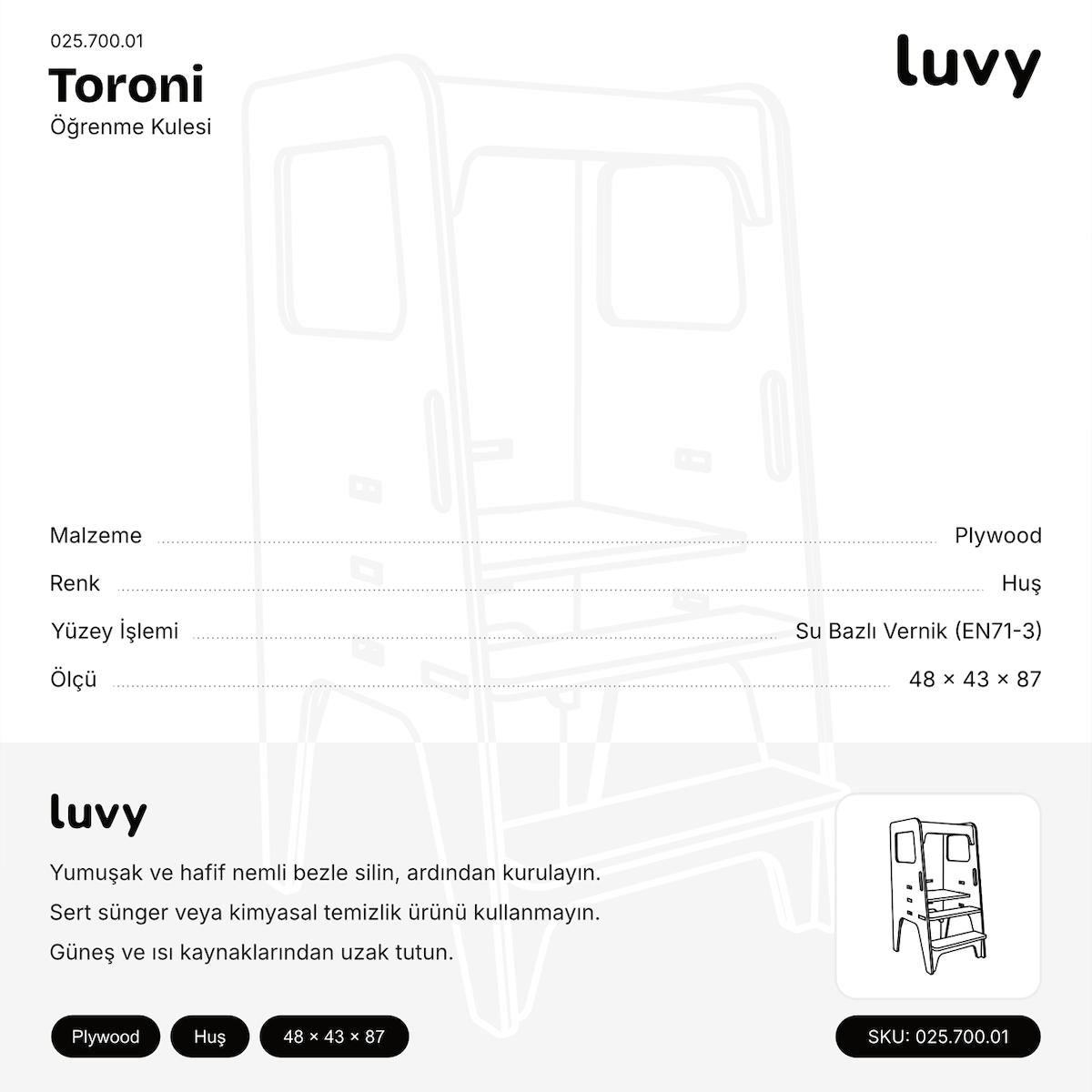Luvy Kids Furniture Toroni Öğrenme Kulesi Etiket