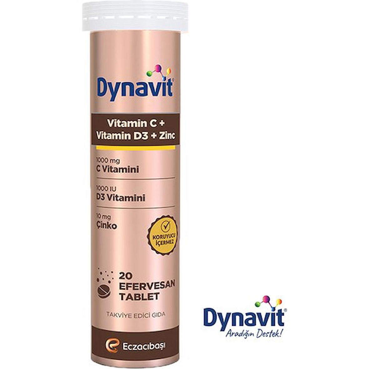 Dynavit Vitamin C + Vitamin D3 + Çinko Efervesan 20 Tablet