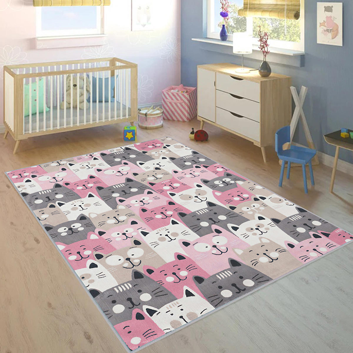Dijital Baskı Yıkanabilir Kaymaz Taban Çocuk Halısı Ve Yolluk RVG4059