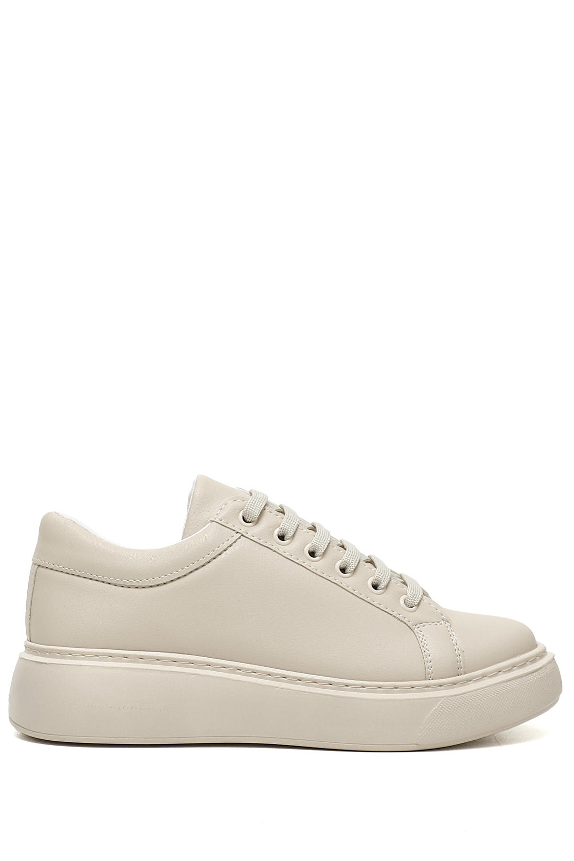 NUDE Gön Yuvarlak Burun Dolgu Taban Bağcıklı Kadın Sneaker 35546