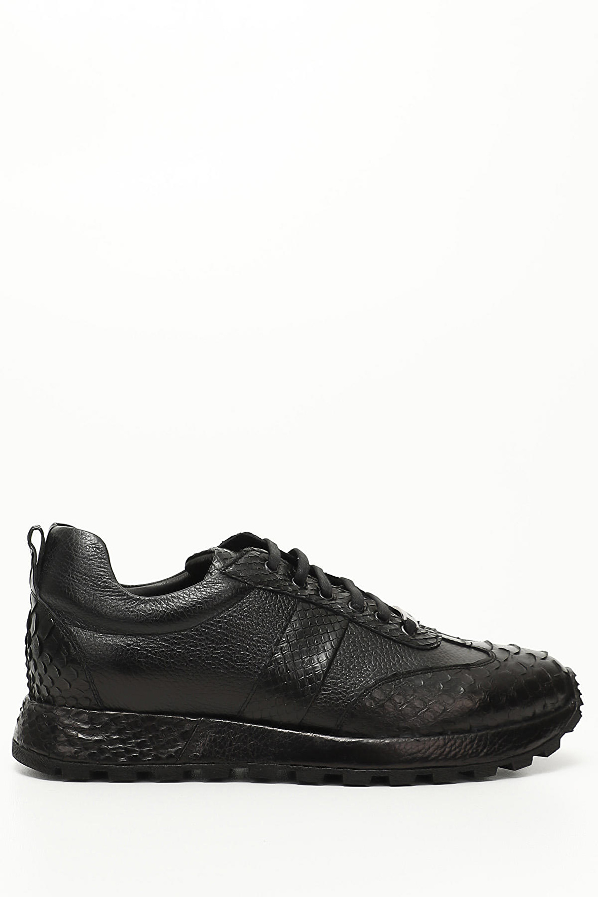 SİYAH PİTON Gön Platinum Hakiki Deri Bağcıklı Erkek Sneaker 34490