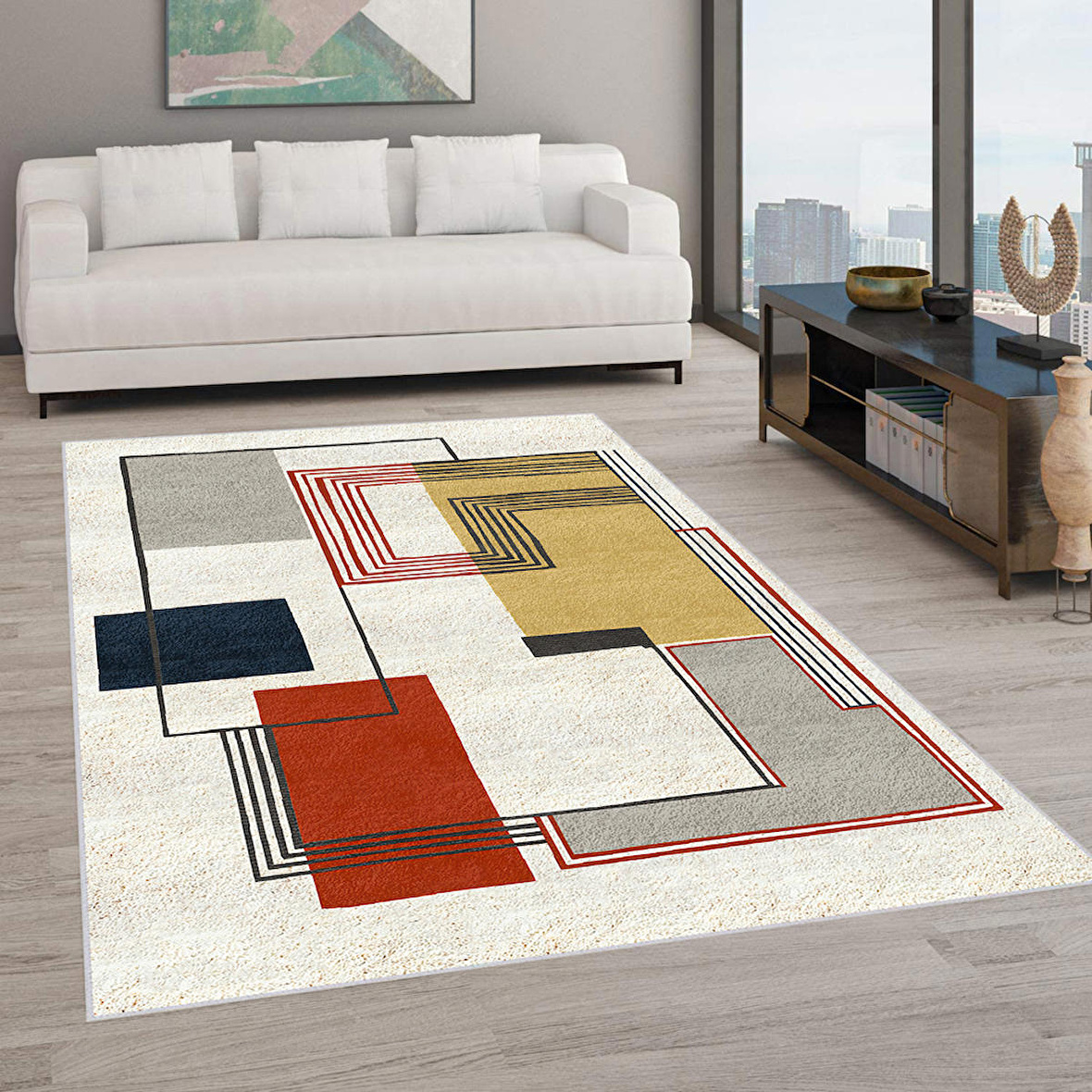 Dijital Baskı Yıkanabilir Kaymaz Taban Salon Halısı Ve Yolluk RVG0584