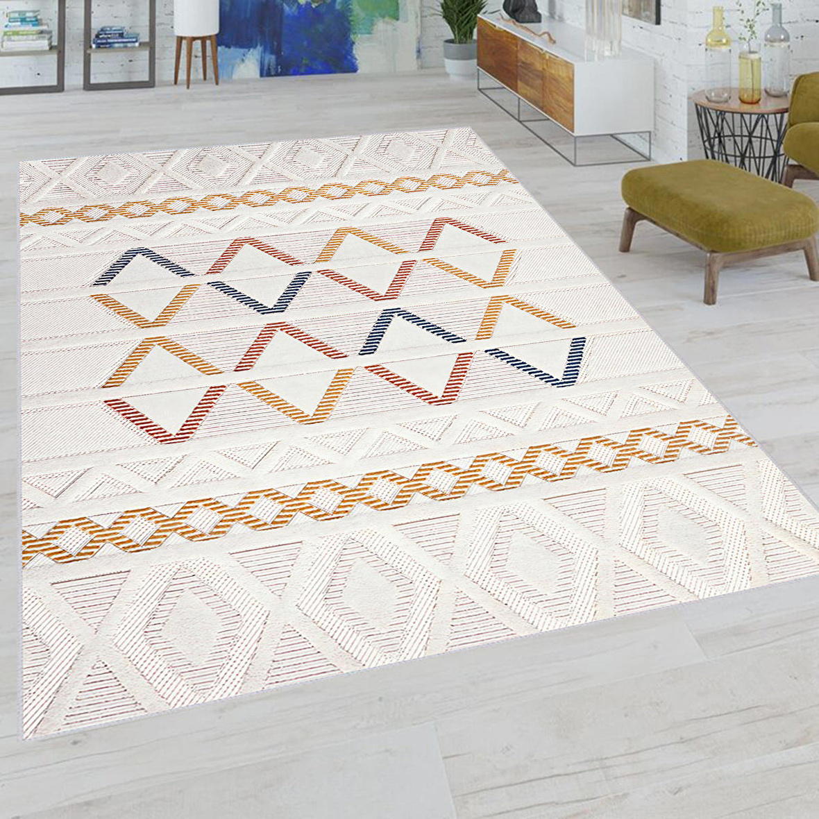 Dijital Baskı Yıkanabilir Kaymaz Taban Salon Halısı Ve Yolluk RVG0721