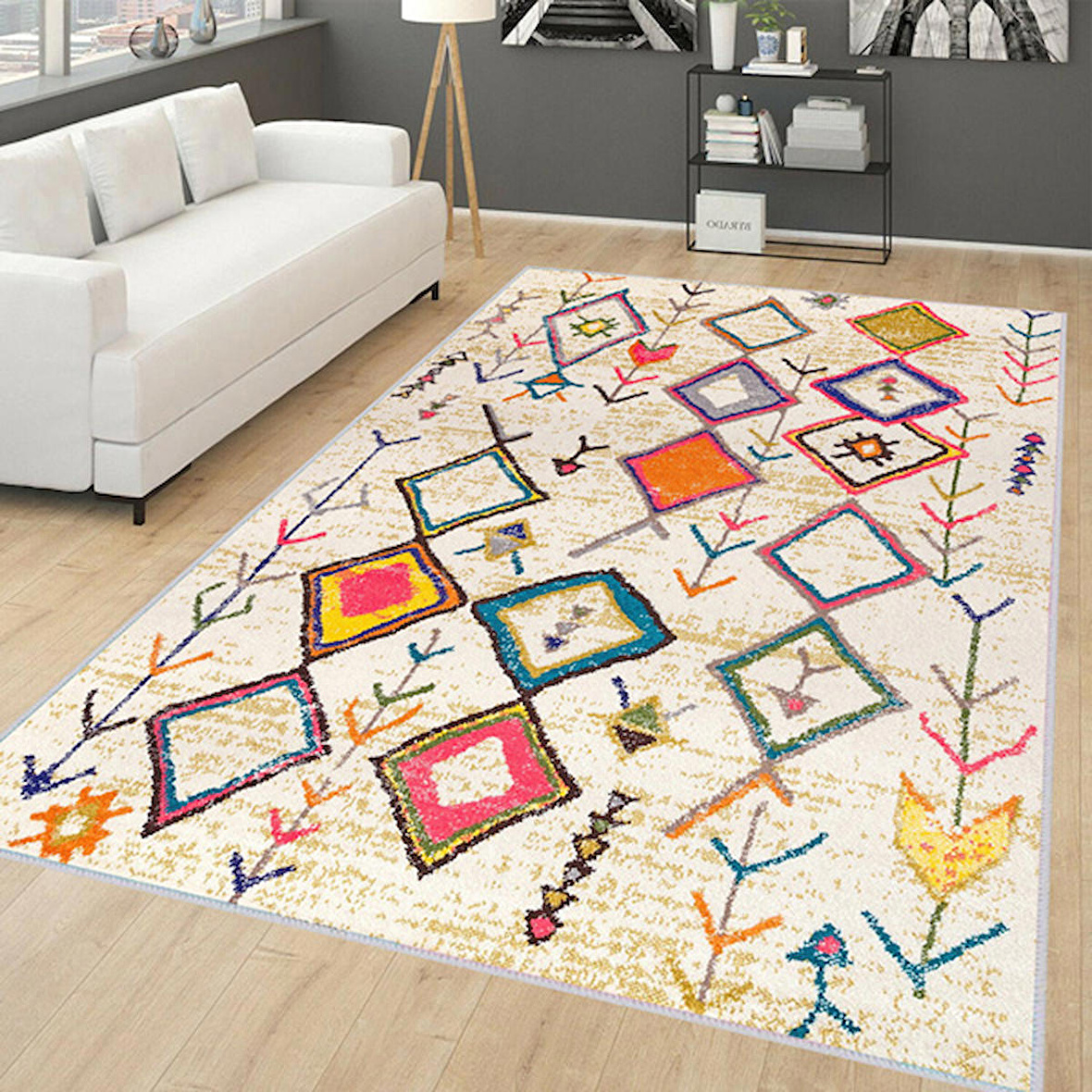 Dijital Baskı Yıkanabilir Kaymaz Taban Salon Halısı Ve Yolluk RVG0146-SD1183