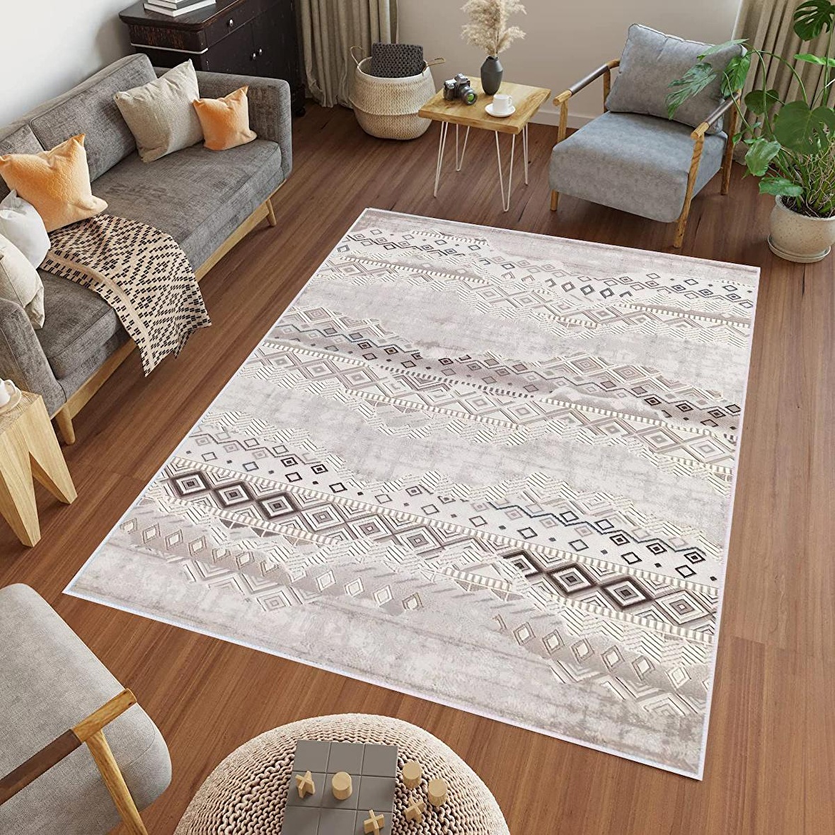 Dijital Baskı Yıkanabilir Kaymaz Taban Salon Halısı Ve Yolluk RVG0725