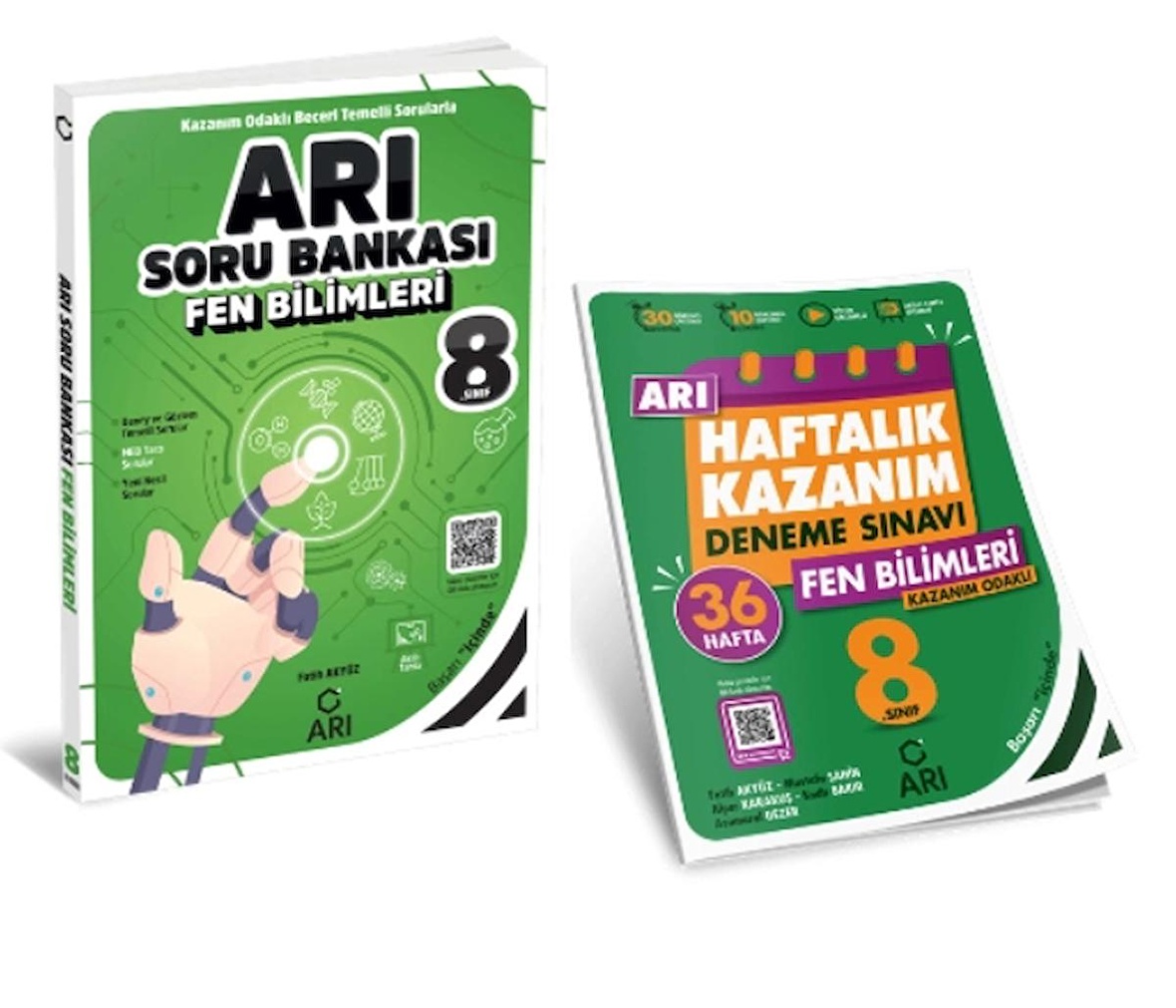 ARI YAYINCILIK 8. Sınıf Fen Bilimleri Arı Soru Bankası + Arı Haftalık Kazanım Deneme