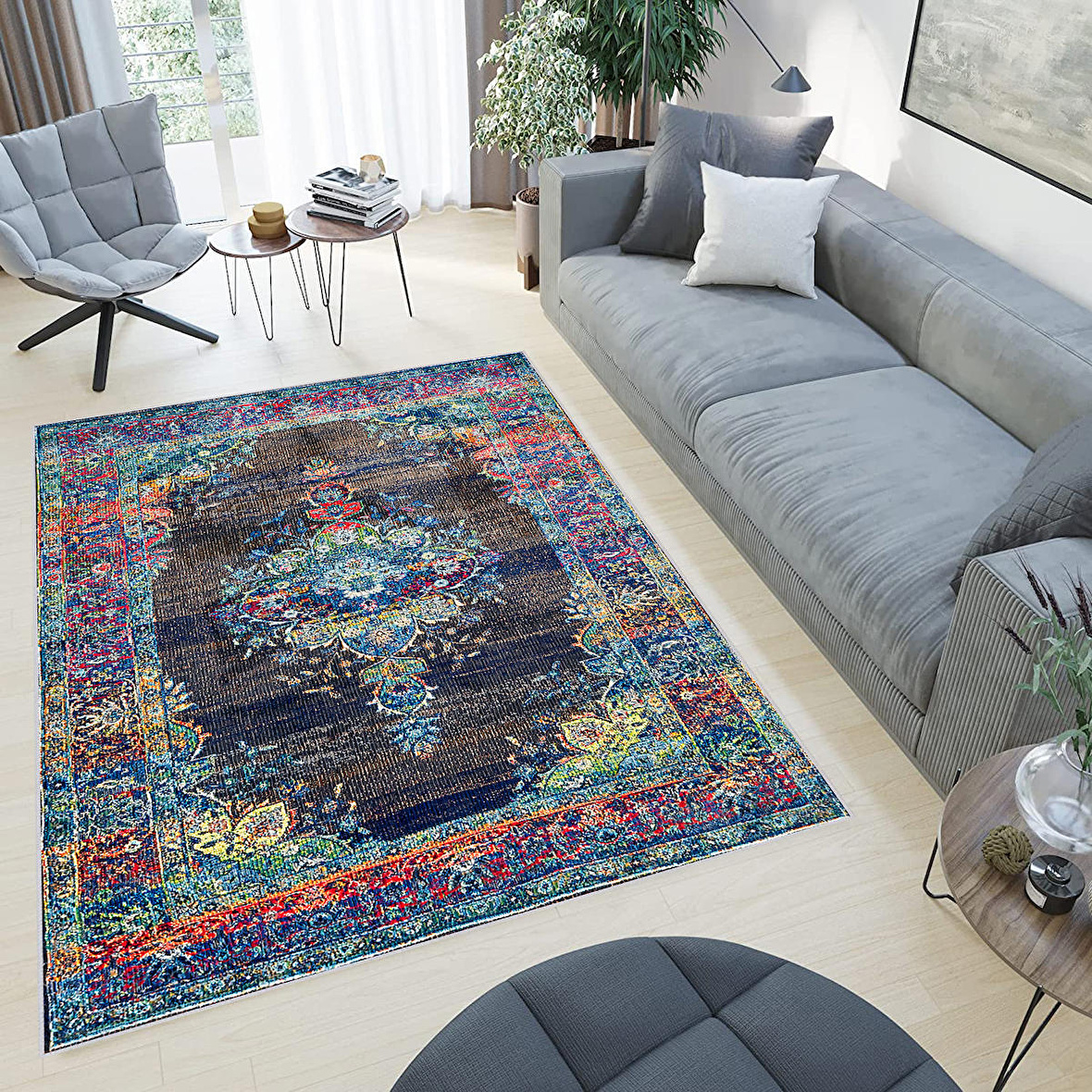 Dijital Baskı Yıkanabilir Kaymaz Taban Salon Halısı Ve Yolluk RVG0790