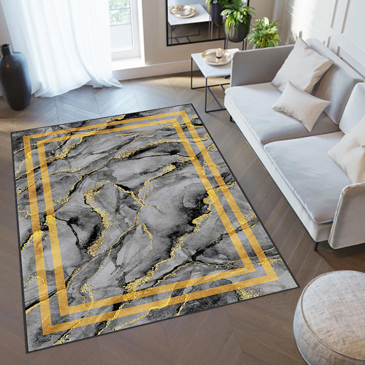 Dijital Baskı Yıkanabilir Kaymaz Taban Salon Halısı Ve Yolluk RVG0310-SD004