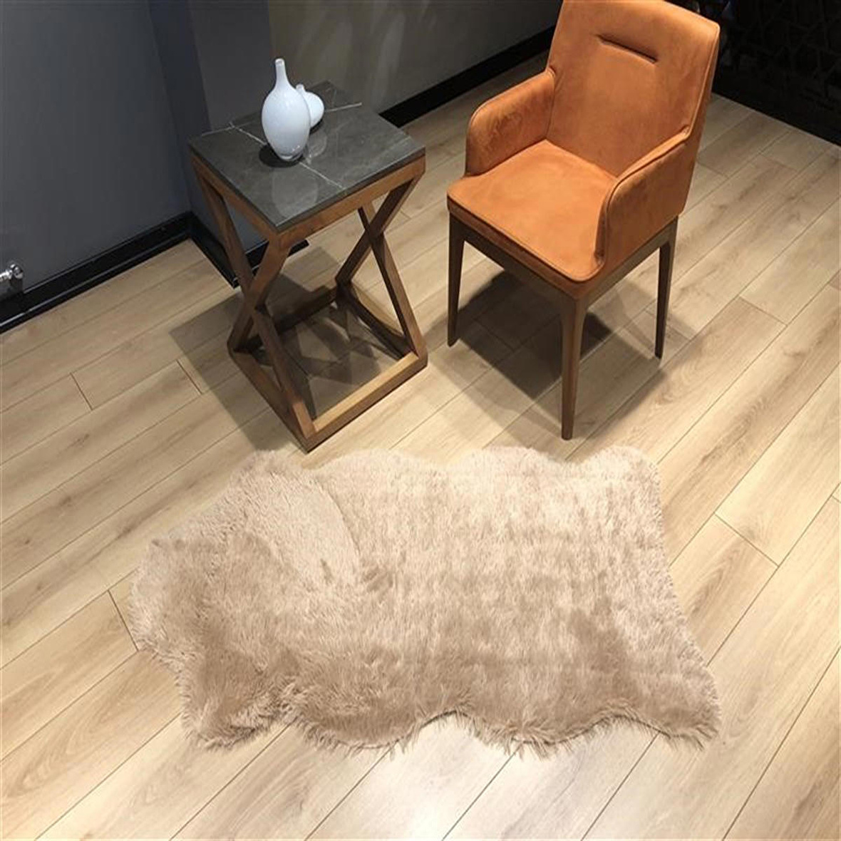 Tüy Dökmez Tavşan Tüyü Post Halı Camel