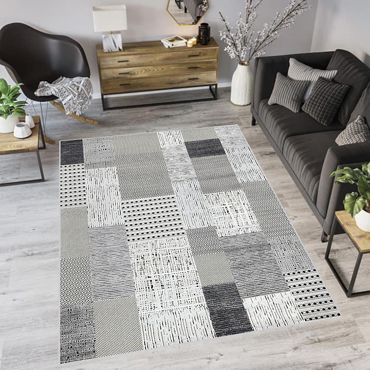 Dijital Baskı Yıkanabilir Kaymaz Taban Salon Halısı Ve Yolluk RVG0756