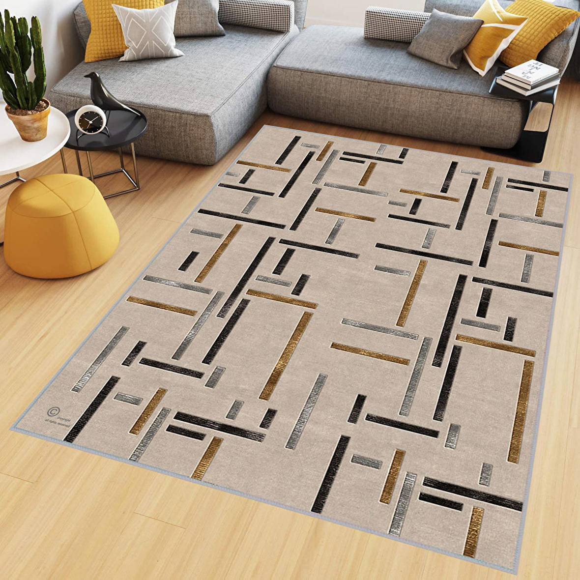 Dijital Baskı Yıkanabilir Kaymaz Taban Salon Halısı Ve Yolluk RVG0675