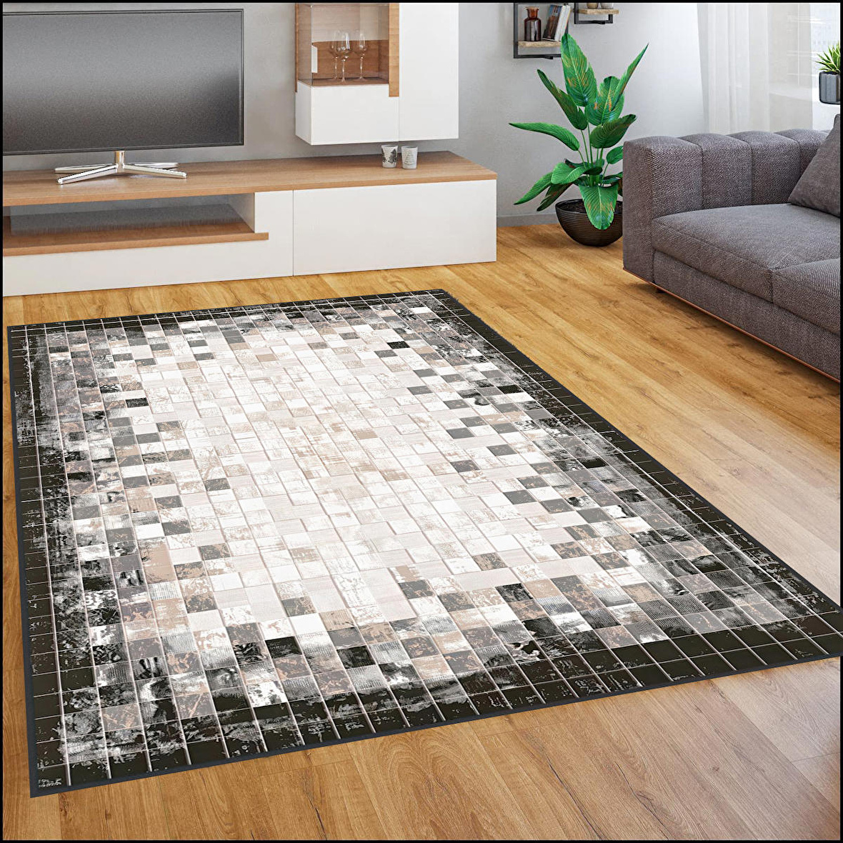 Dijital Baskı Yıkanabilir Kaymaz Taban Salon Halısı Ve Yolluk RVG0666