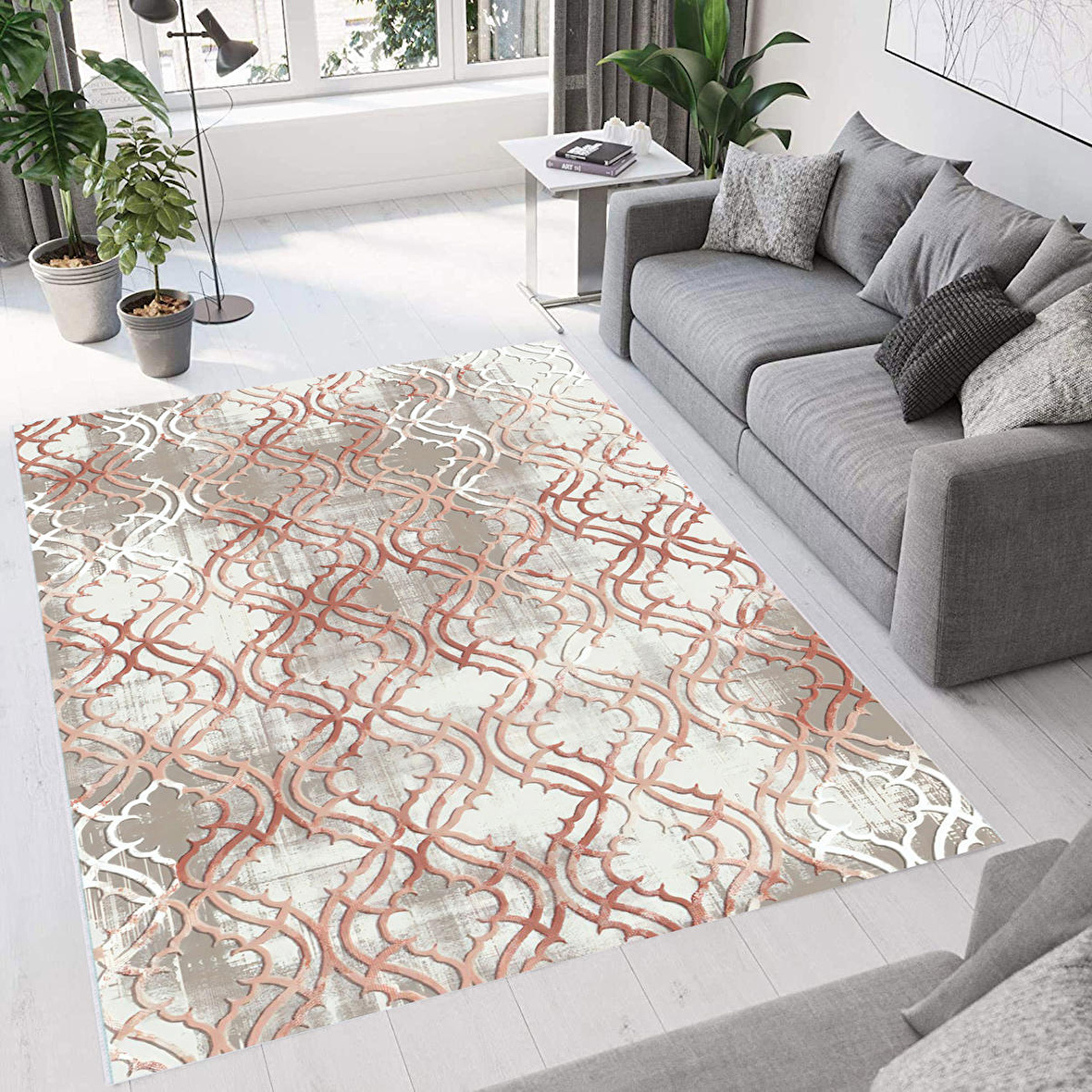 Dijital Baskı Yıkanabilir Kaymaz Taban Salon Halısı Ve Yolluk RVG0674