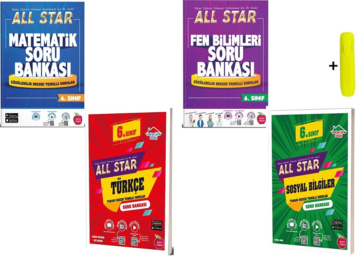 Newton 6. Sınıf Matematik Fen Türkçe Sosyal All Star Soru Bankası 4 Kitap Set