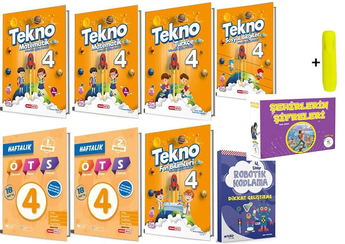 Kırmızı Beyaz Tekno Set 4.Sınıf Tüm Dersler Seti Yeni 18 Kitap