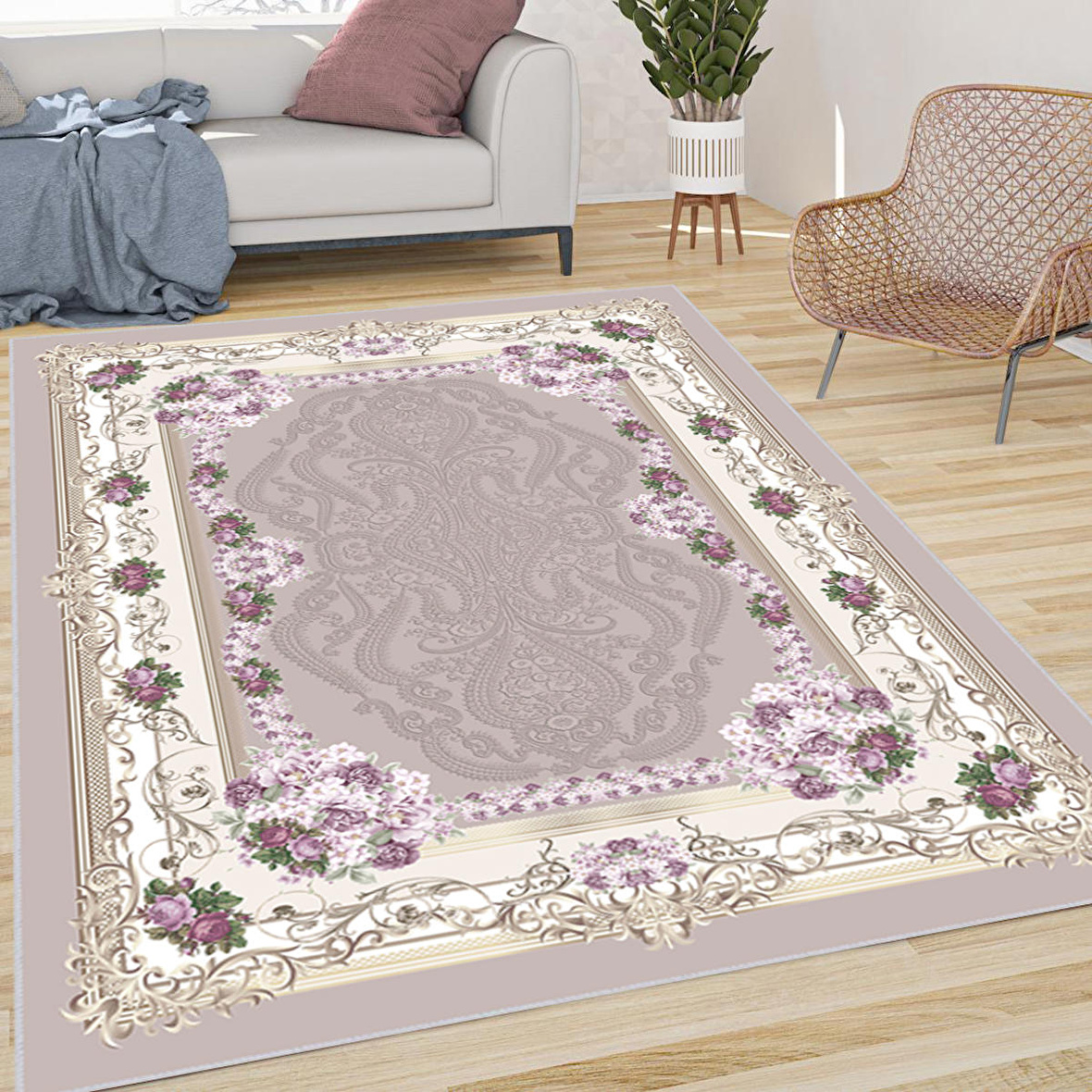Dijital Baskı Yıkanabilir Kaymaz Taban Salon Halısı Ve Yolluk RVG0655