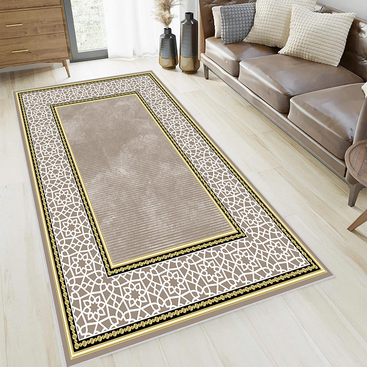 Dijital Baskı Yıkanabilir Kaymaz Taban Salon Halısı Ve Yolluk RVG0656