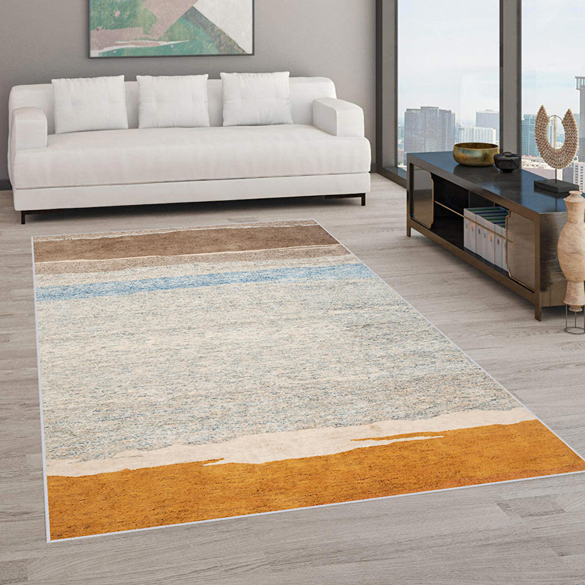 Dijital Baskı Yıkanabilir Kaymaz Taban Salon Halısı Ve Yolluk RVG0604