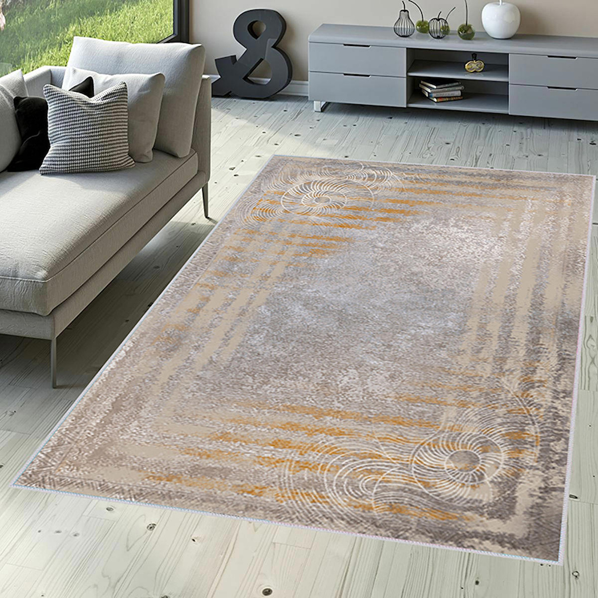 Dijital Baskı Yıkanabilir Kaymaz Taban Salon Halısı Ve Yolluk RVG1511-SD234