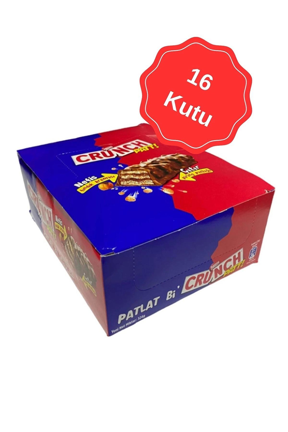 Nestle Crunch Patt Çikolata 27 Gr (12 Li x 16 Kutu)