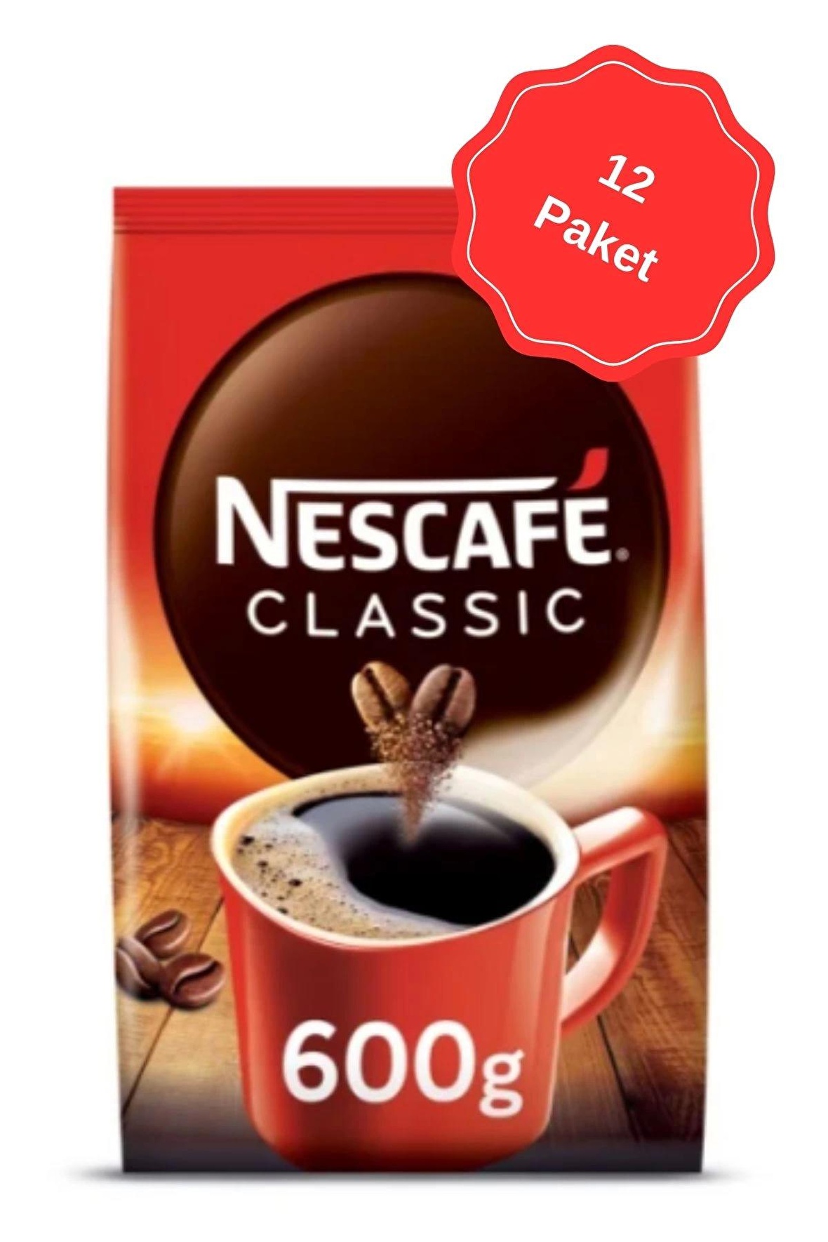 Nescafe Classic Kahve Ekopaket 600G x 12 Paket