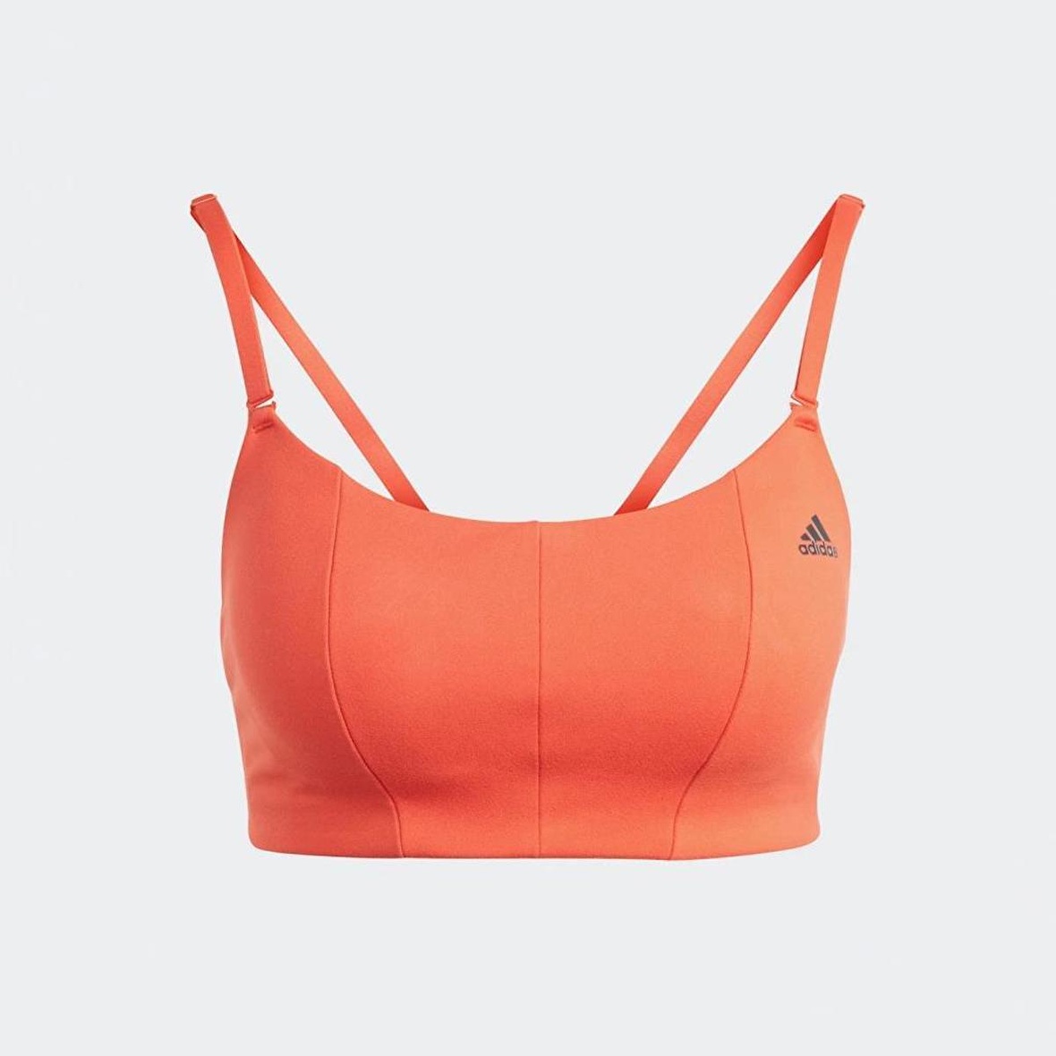 Adidas HR9682 Yoga Studio Light-Support Kadın Turuncu Pedli Bra