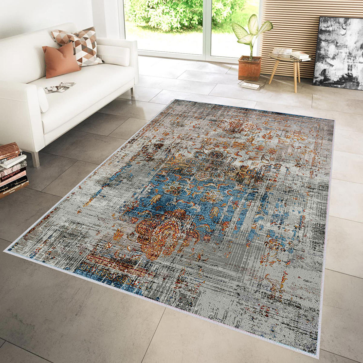 Dijital Baskı Yıkanabilir Kaymaz Taban Salon Halısı Ve Yolluk RVG1111