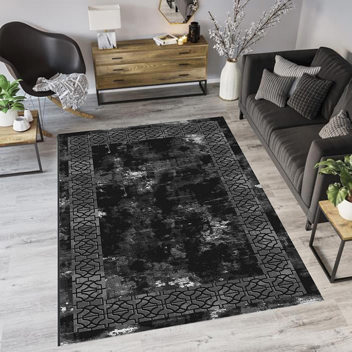Dijital Baskı Yıkanabilir Kaymaz Taban Salon Halısı Ve Yolluk RVG0582-SM33