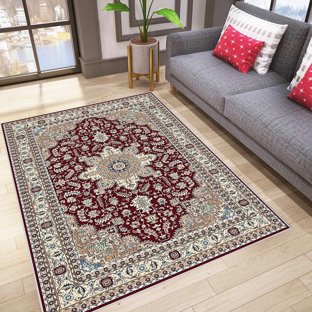 Dijital Baskı Yıkanabilir Kaymaz Taban Salon Halısı Ve Yolluk RVG0787